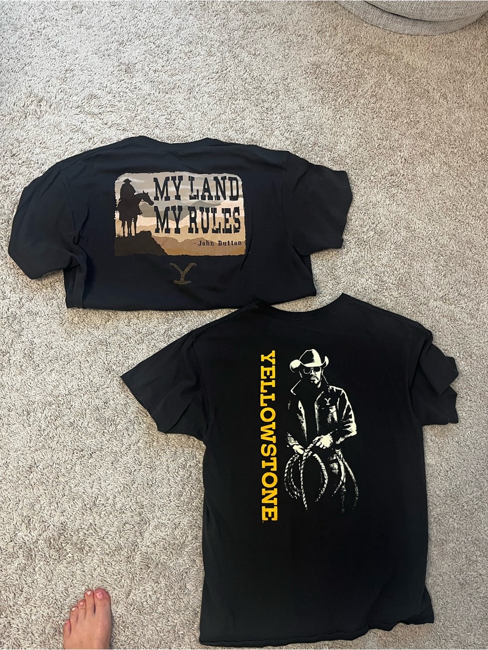 Yellowstone Black Graphic Tee - 'Yellowstone' Cowboy Design